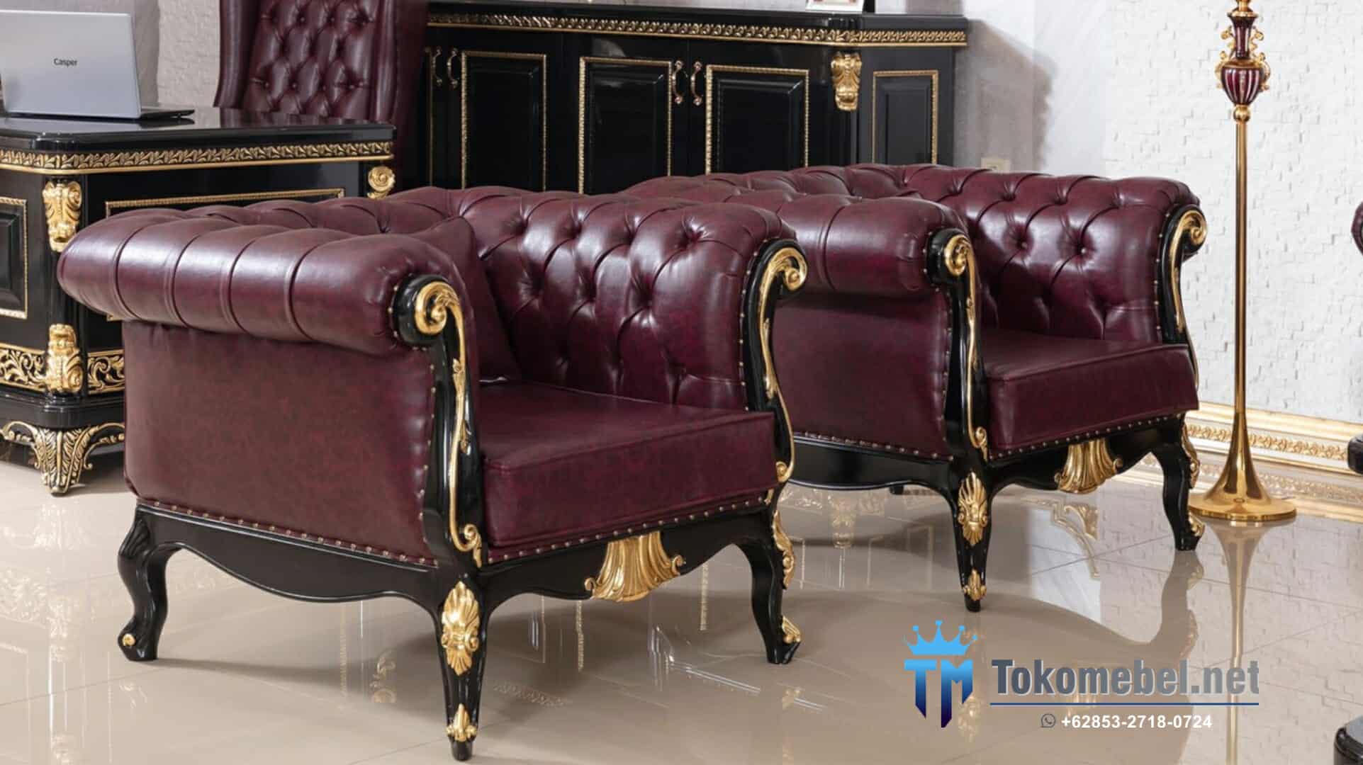 Sofa Kulit Asli Ukiran Jepara