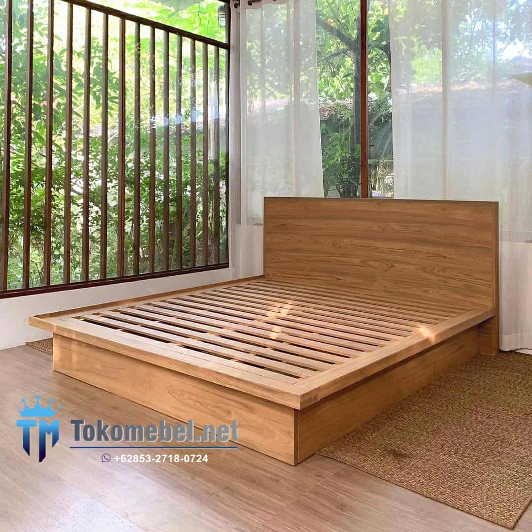 Tempat Tidur Minimalis Kayu Jati