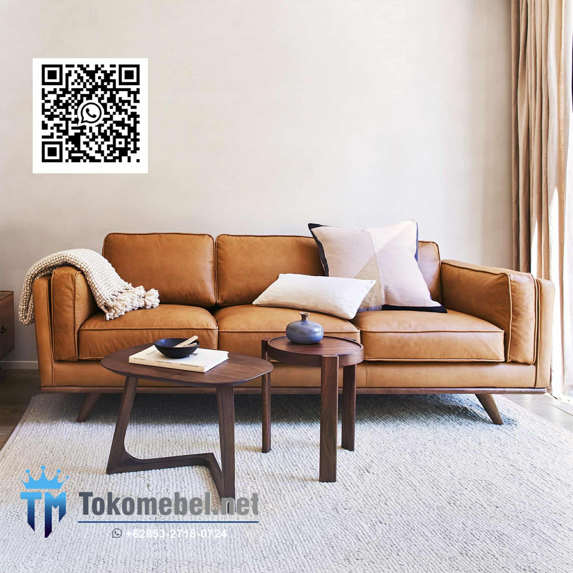 Sofa Kulit Asli 3 Seater