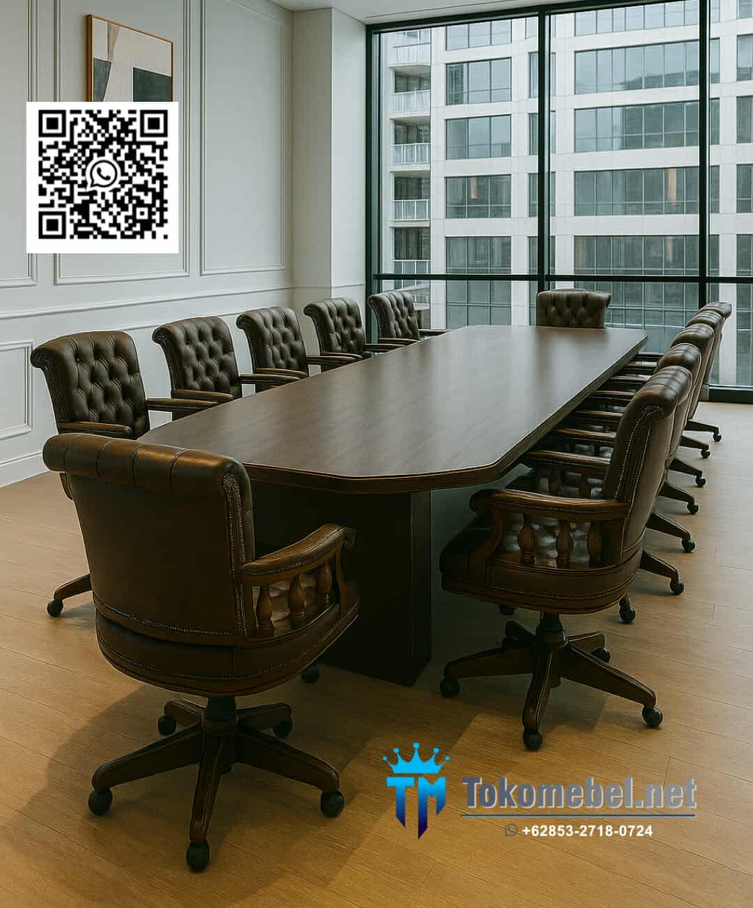 Meja Rapat Kantor Kayu Jati
