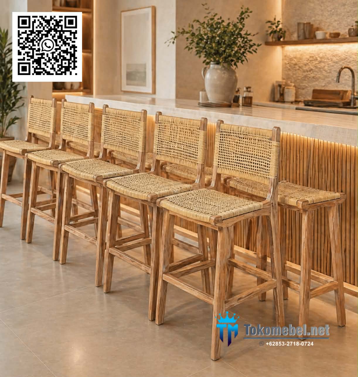 Kursi Bar Jati Rustic Antique