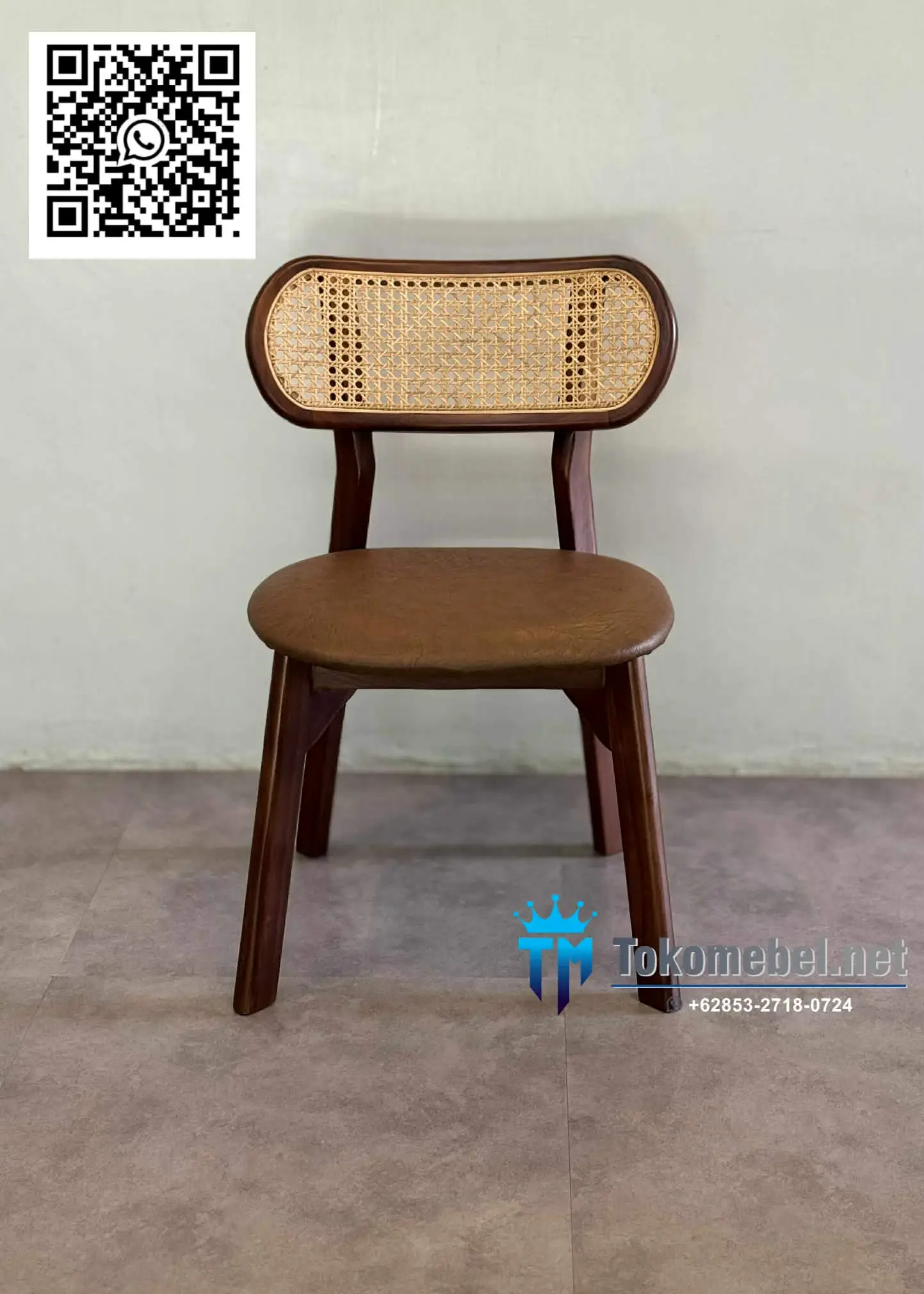 Kursi Cafe Jati Jepara Kacang Rotan