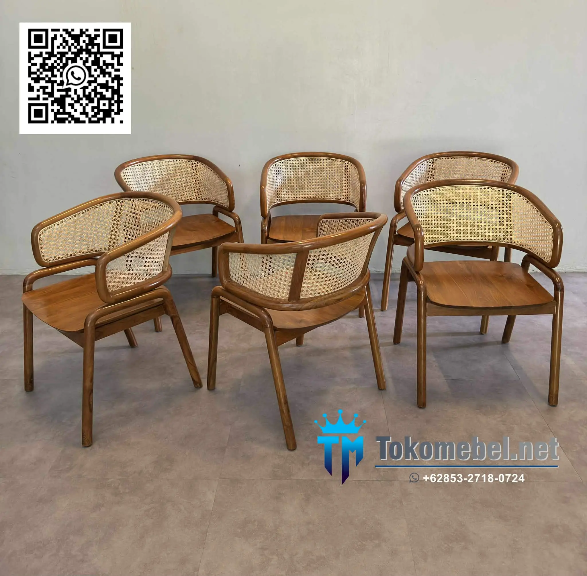 Kursi Cafe Jati Kombinasi Rotan Cleopatra